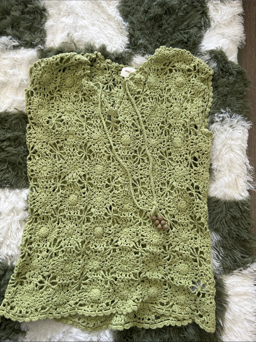 💚✨Sleeveless crochet tank with under tank boho vintage